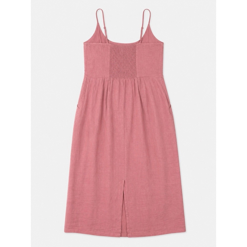 Quince 100% European Linen Scoopneck Midi Dress Mauve Mist Womens L Minimalist - Picture 4 of 9